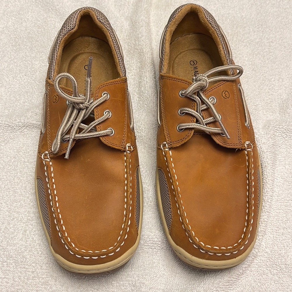 Magellan Outdoors Men’s Tan Boat Shoes Size 12.